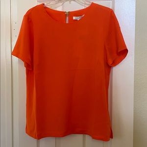 Ladies Orange Short Sleeve Top Tunic Size Large NWT